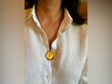 Emblem Gold and Pearl Pendant