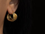 Fluted Huggie Hoops