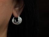 Fluted Huggie Hoops