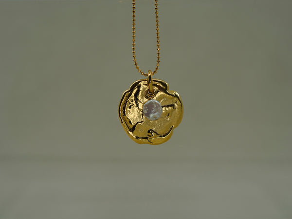 Emblem Gold and Pearl Pendant