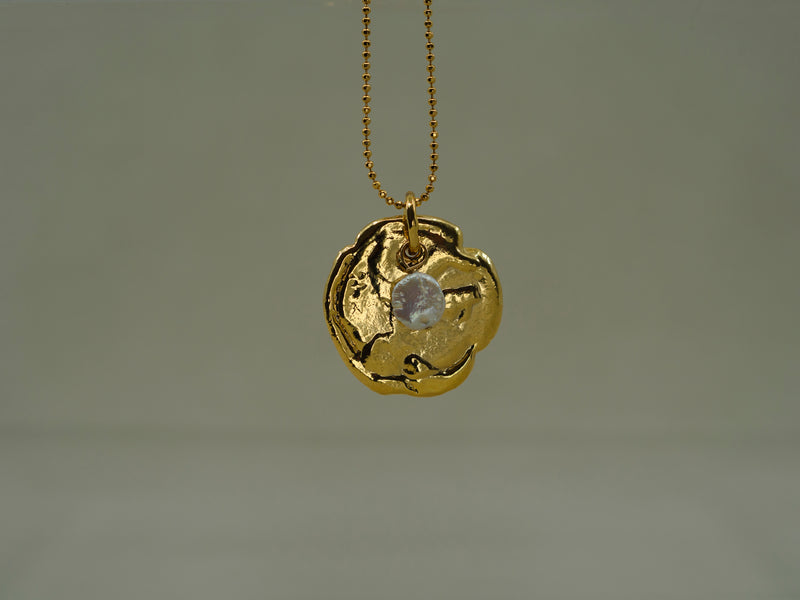 Emblem Gold and Pearl Pendant