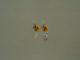 Twist Gold and Pearl Earrings