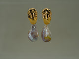 Driblet Gold and Pearl Earrings