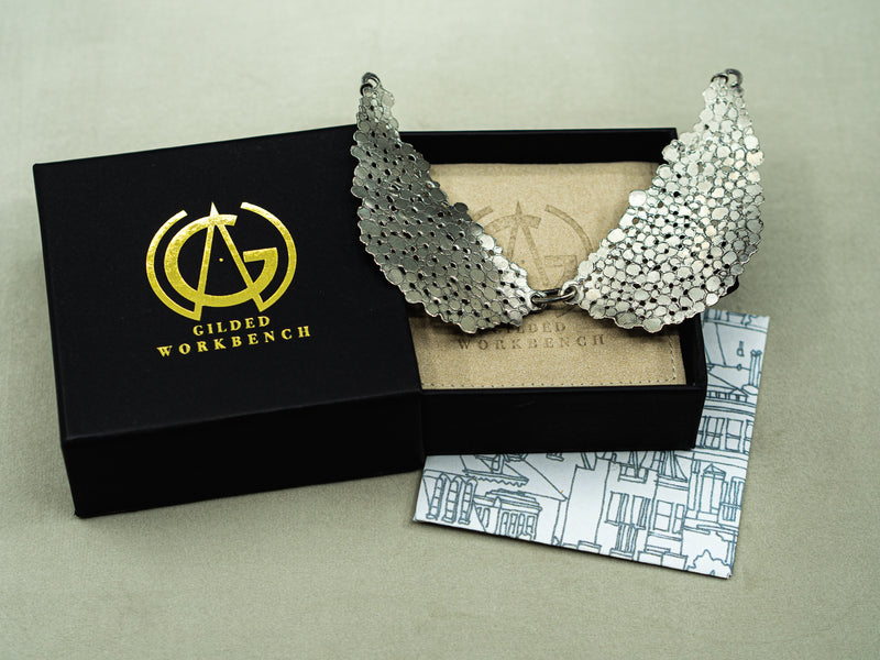 Speckled Silver Collar Necklace